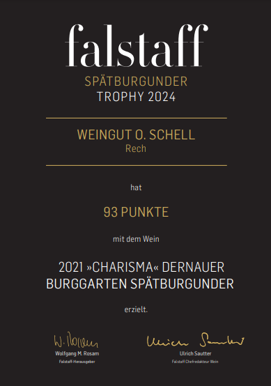Falstaff Spätburgunder Trophy 2024 Weingut O Schell Oliver Schell