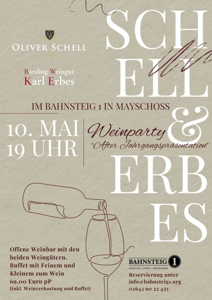 Bahnsteig 1 Weinparty Ahrwein Moselwein Erbes Schell Oliver Otger Christin Robrecht VDP
