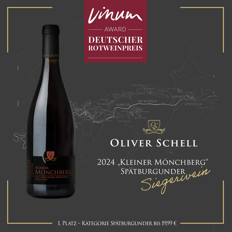 Vinum Falstaff Rotweinpreis Ahrwein des Jahres Siegerwein 1 Platz Oliver Otger Christin Schell